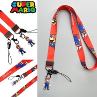 Super Mario Lanyard Neck Strap Anime Rope for Phone ID Card Holder Strap DIY Hanging Cartoon Neck Chain Cord Hang Accessories