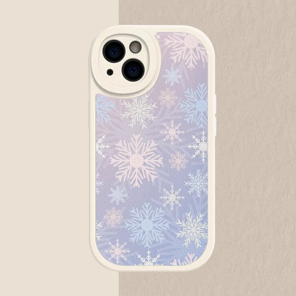 Snow Christmas Phone Case Hard Leather For iPhone 15 14 13 12 Mini 11 14 Pro Max Xs X Xr Plus Fundas