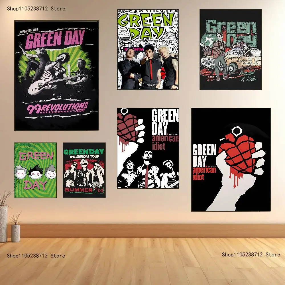 

Band G-Greenday Poster Prints Wall Art Picture Painting Gift Living Room Restaurant Bar Large Dec Sticker
