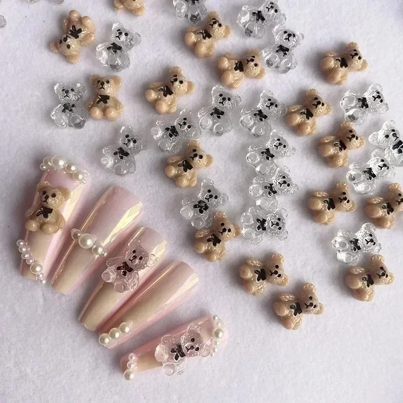 10Pcs Nail art Bär Geformt Nagel Charms Nette Nail art Dekorationen Schmuck Strass Zubehör Maniküre Diy Nägel Kunst Werkzeuge