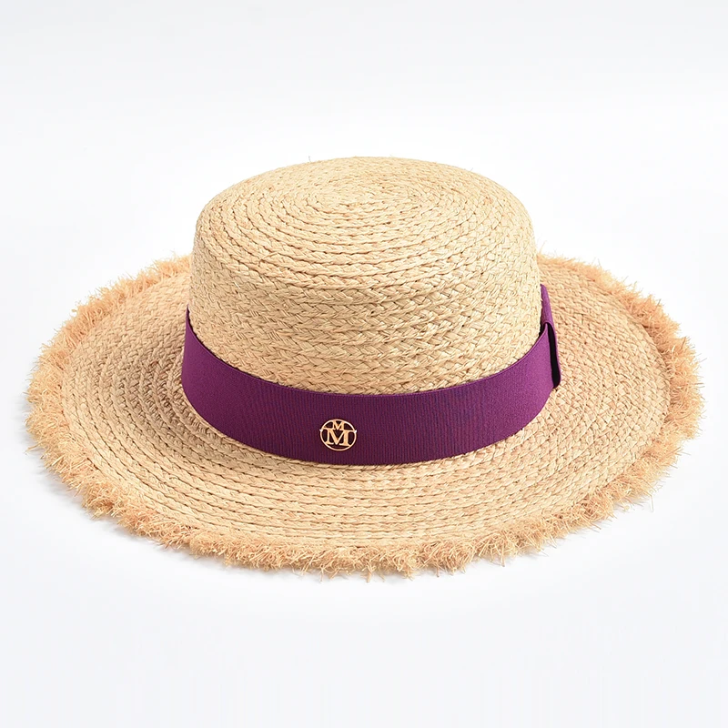 New Natural Straw Hat Spring Summer Soft Shape Sun Hats for Women Ribbon Bow Travel Holiday Beach Floppy Hat