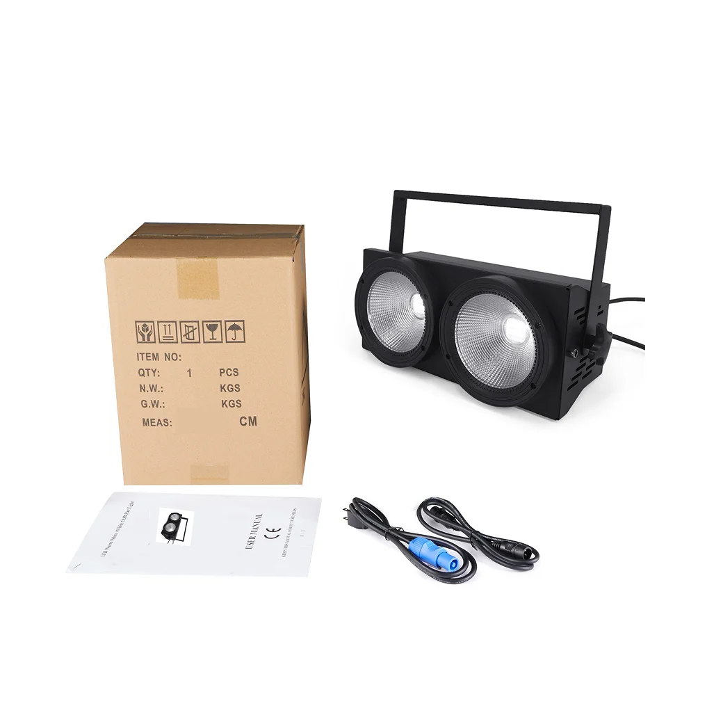 2 Stück 200W LED Publikums-Blinder-Lichter 2-Augen 2x100W Par Cob RGBWAUV 6in1 Strobe Wash Beam Bühnenbeleuchtung DJ Disco – Detail 4