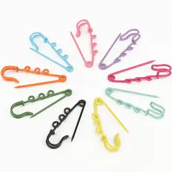 10pcs/lot Safety Pins Brooch Blank Base Brooch Pins 50/60mm Pins 3 Rings Colorful Pins for Jewelry Making Supplies Accessorie