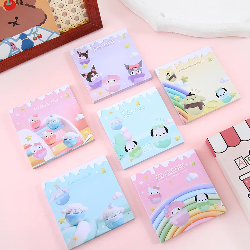 10/30/50pcs Cartoon Sanrio Hello Kitty Memo Pads Cinnamoroll N Times Pasting Message Book Memorandum Student Supplies Wholesale