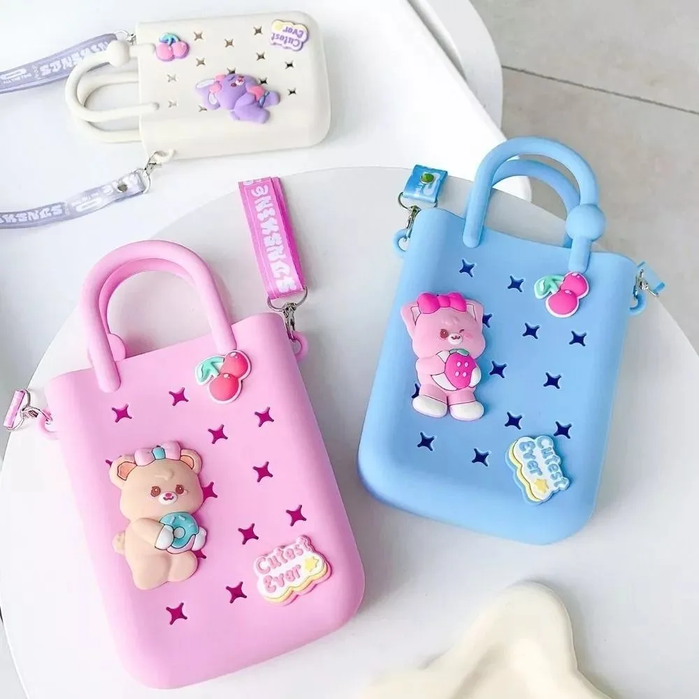 Nuova Mini borsa per bambini borsa per cartoni animati fai da te con fori borsa a tracolla per donna carina