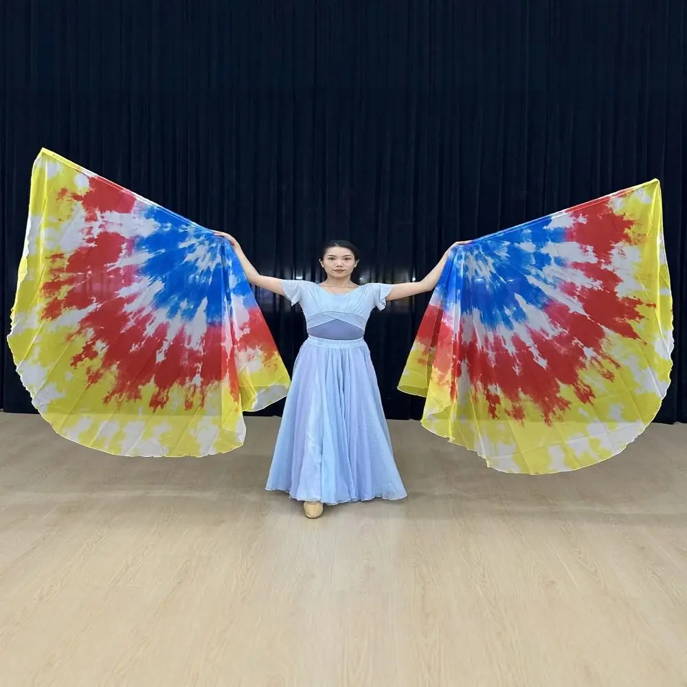 with Telescopic Sticks Belly Dance Accessories Props Scalable Rods Lightweight Rectangle Flags Multicolor Portable