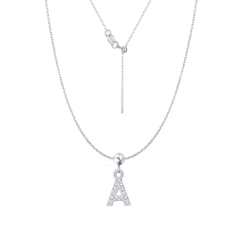 TONGZHE Personalised Custom Name Necklaces for Women English Name Any Words 925 Sterling Silver Necklace Nameplate Jewelry Gift