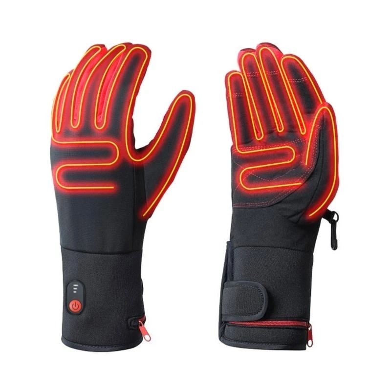 Rechargeable Heated Gloves with Auto Adjustable Warmth Comfort Practical Nylon Construction Outdoor Winter Use Y166