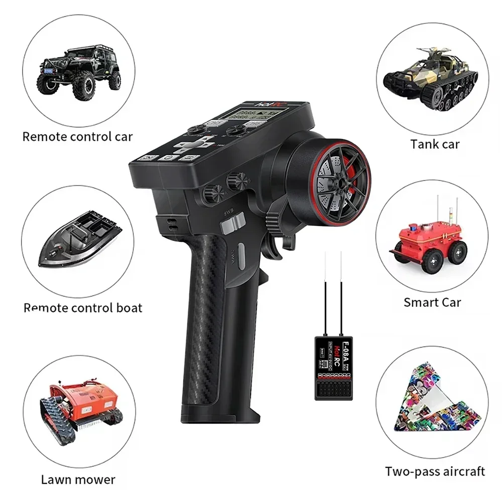 

HOTRC CT-6B 8CH Transmitter Remote Controller 2.4Ghz Radio for RC Model Car Boat Aircraft Quadcopter Retrofitting Accessories