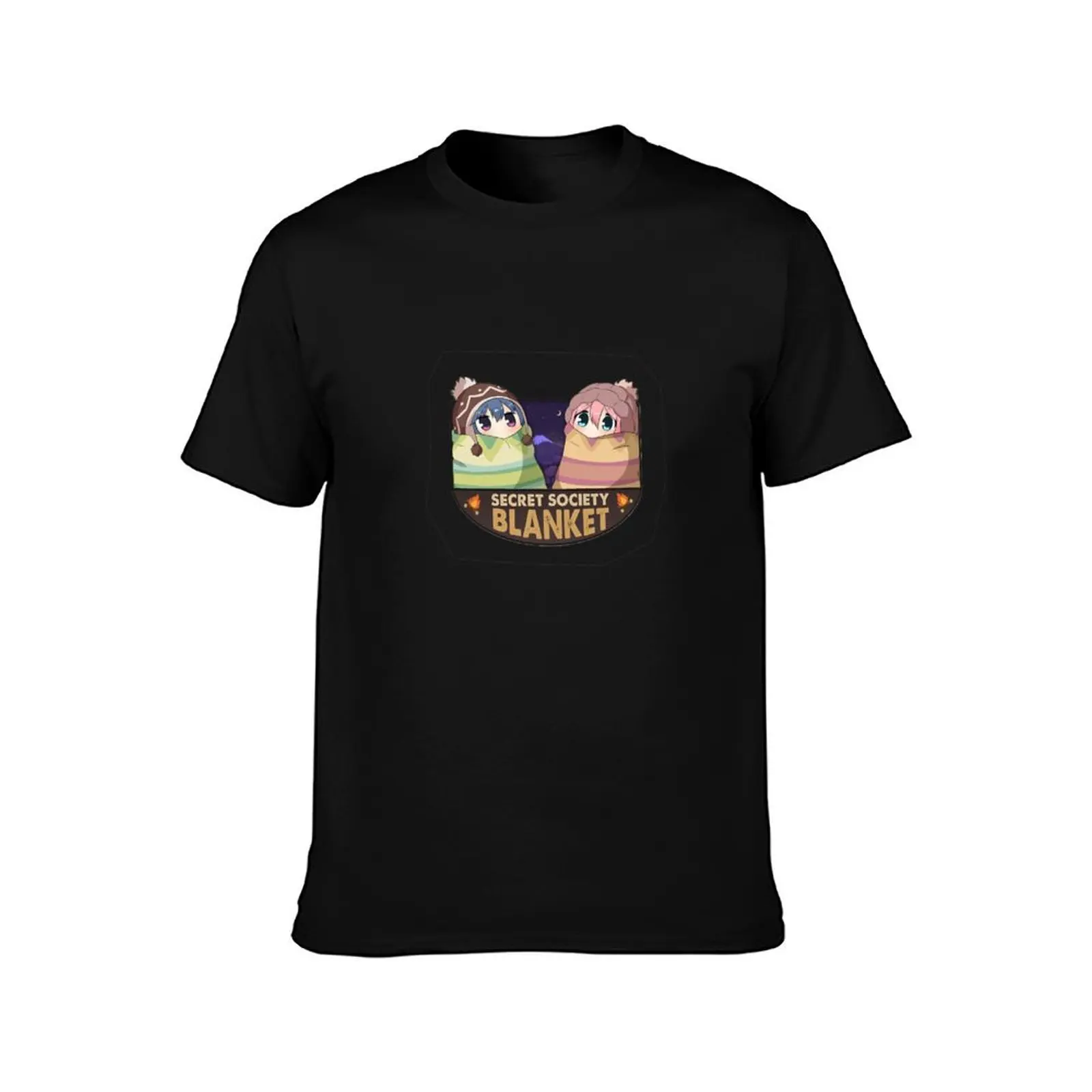 Rin & Nadeshiko laidback yuru camp sticker T-Shirt Sports Casual Short Sleeve Cotton Tee T-Shirt