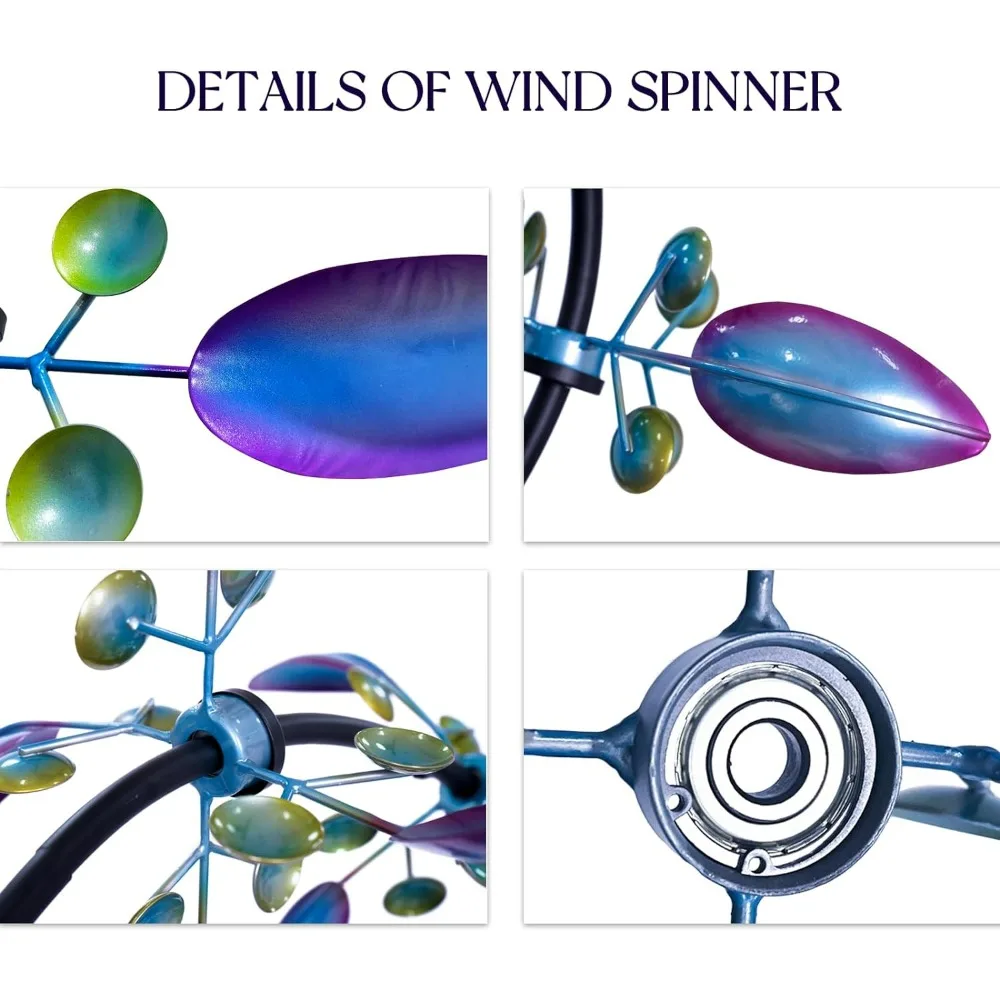 Outdoor Statues Peacock Wind Spinners , Garden Spinners Metal Large 87 Inches, Wind Sculptures