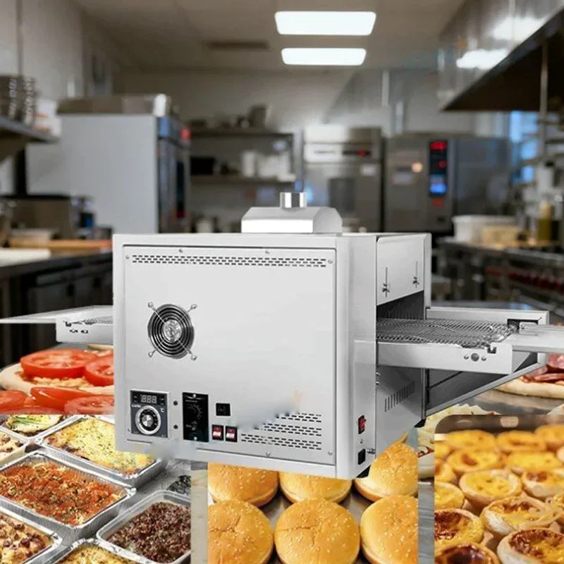Digital Adjustable Speed Conveyor Pizza Oven Upper Lower Independent Heat Commercial Stainless Steel Pizza Baking Customized