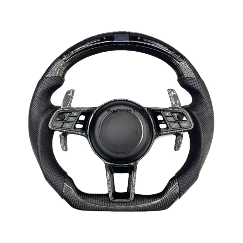 

High-Quality Carbon Fiber Steering Wheel Macan Panamera Cayenne 911 718 Comfortable Grip Heat-Resistan
