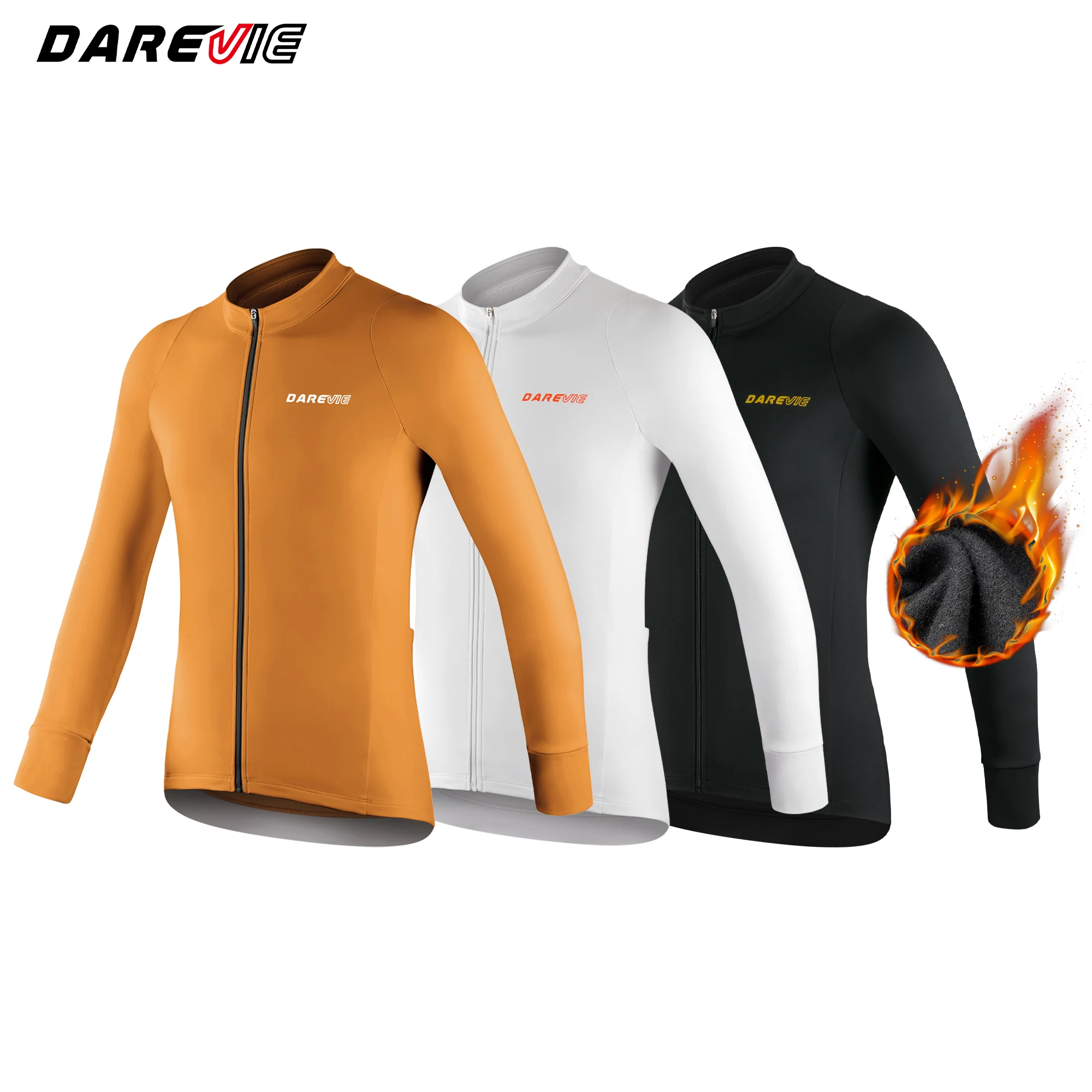 

DAREVIIE Cycling Jersey Winter Keep Warm Thermal Fleece Pro Level Cycling Jersey Man Anti UV Windproof Men's Cycling Clothing