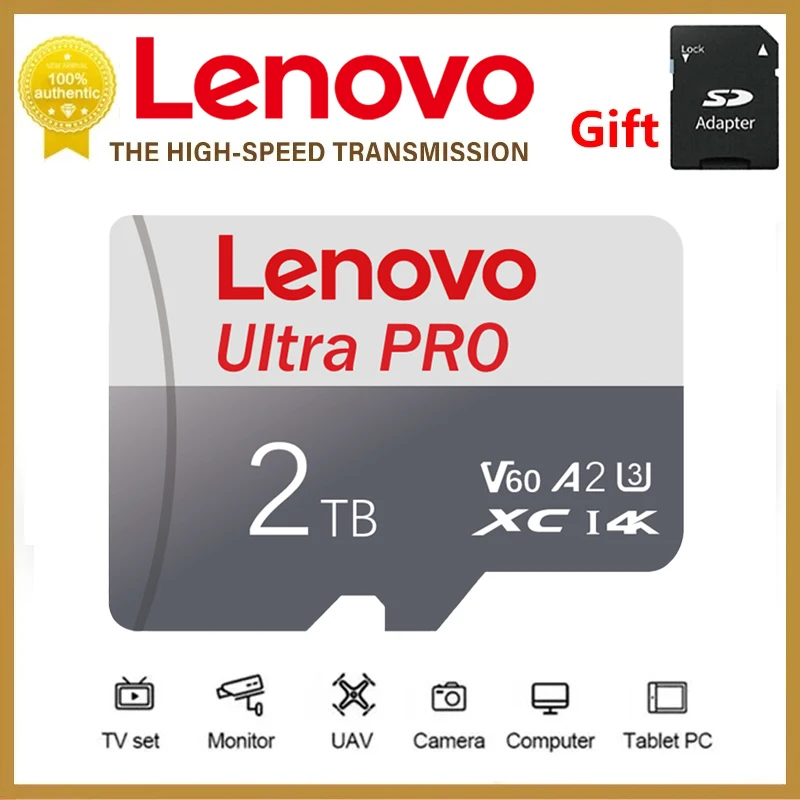 Lenovo Micro TF/SD Card High Speed 2TB 1TB Memory Card 128GB tarjeta micro TF SD 256GB Memory Card UHS-I U3 A2 For Lenovo Huawei