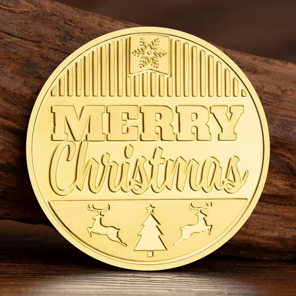 Wishing You All Good Merry Christmas and Happy New Year Commemorative Coins Souvenirs and Xmas Gifts