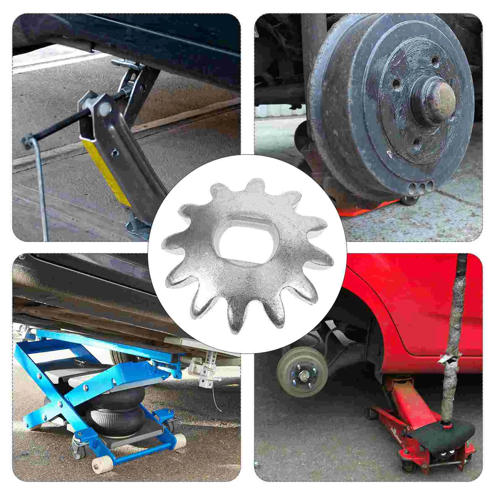 Roda gigi kastor Jack Universal, 2 buah besi hidrolik memperbaiki mobil Fitting logam