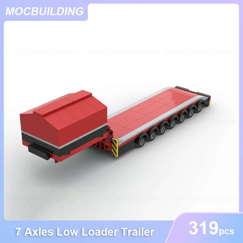 Lowbed Heavy Haulage Trailer Mammoet Model MOC Building Blocks DIY Assemble Bricks Transportation Educational Toys Gifts 513PCS