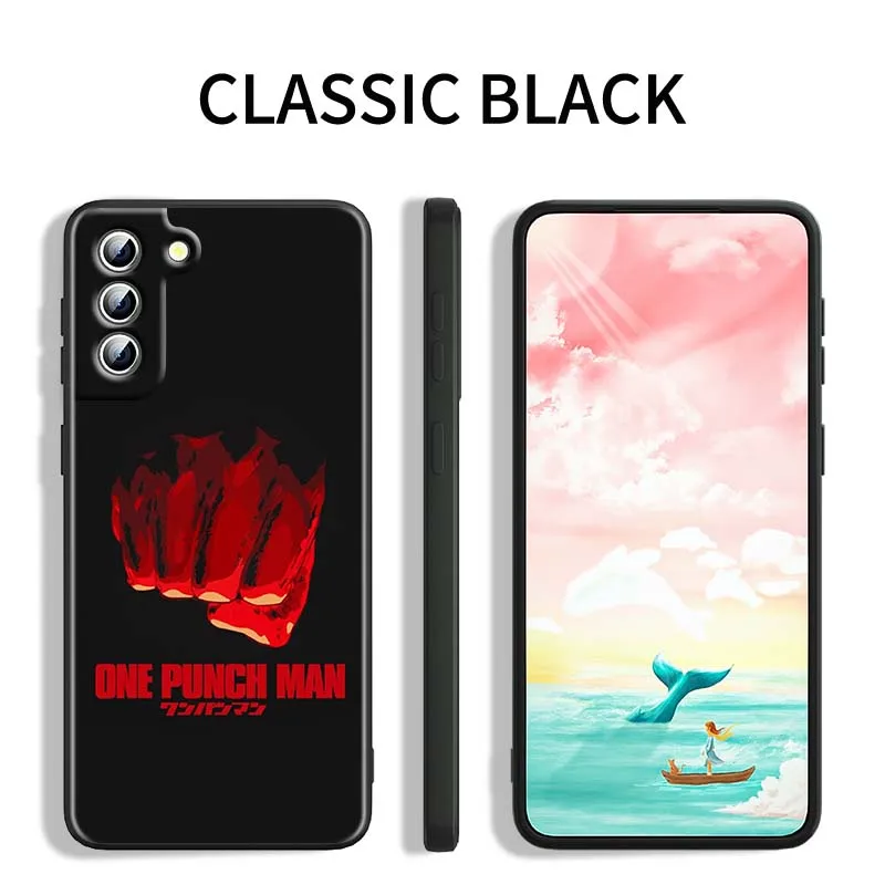 One Anime Punch Man S-Saitama For Samsung Galaxy S25 S24 S23 S22 S21 S20 S10 Ultra Plus FE 5G Black Soft TPU Cover Phone Case - Image 4