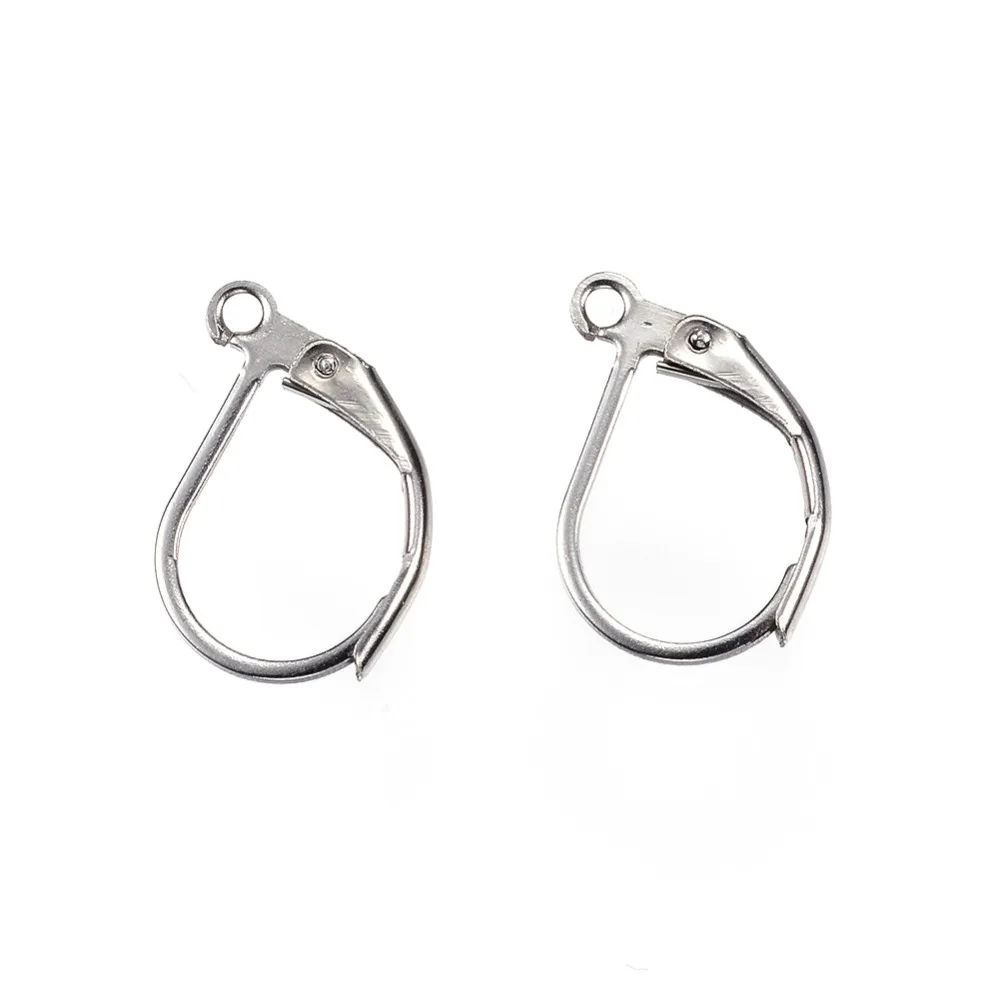 

20 pcs Fashion Stainless Steel Lobster Clasps Jewelry Findings Accessories Leverback Earring Hoops Making 12.5x10x2mm F60