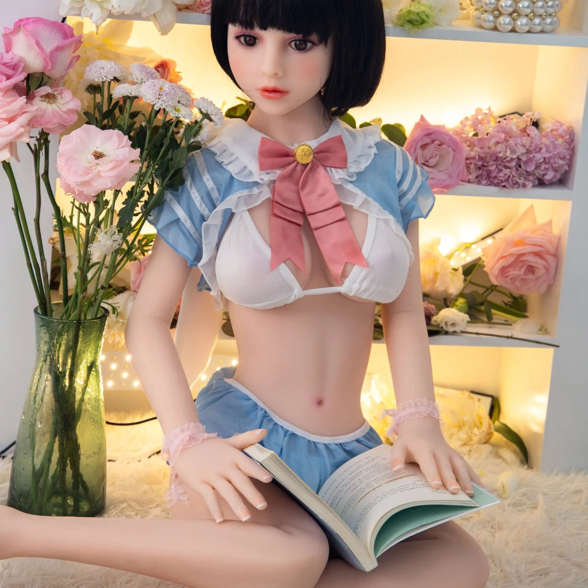 Boneca de anime colecionável tpe realista de 103cm com esqueleto de metal articulado, toque de pele macia para exibição realista e terapia posable