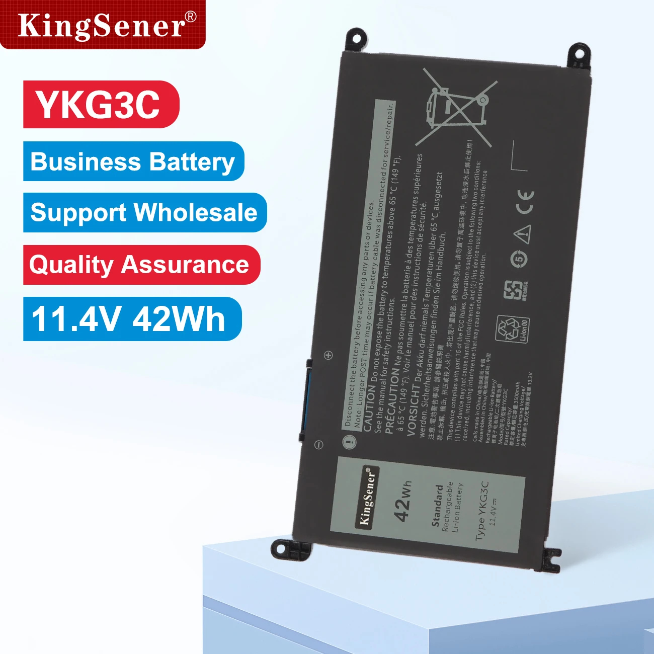 

KingSener YKG3C Laptop Battery Replacement For DELL Chromebook 3110 2-in-1 0RF9H3 RF9H3 0X0Y5M X0Y5M 11.4V 42Wh