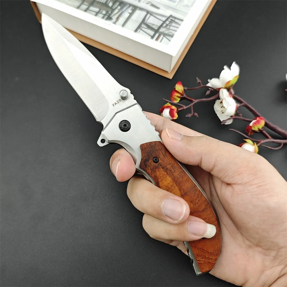 Pocket FA20 Knife Folding Knife 5Cr13Mov Blade 420 Steel with Colored Wood Handle Hunting Tactical Knife Survive EDC Multitool