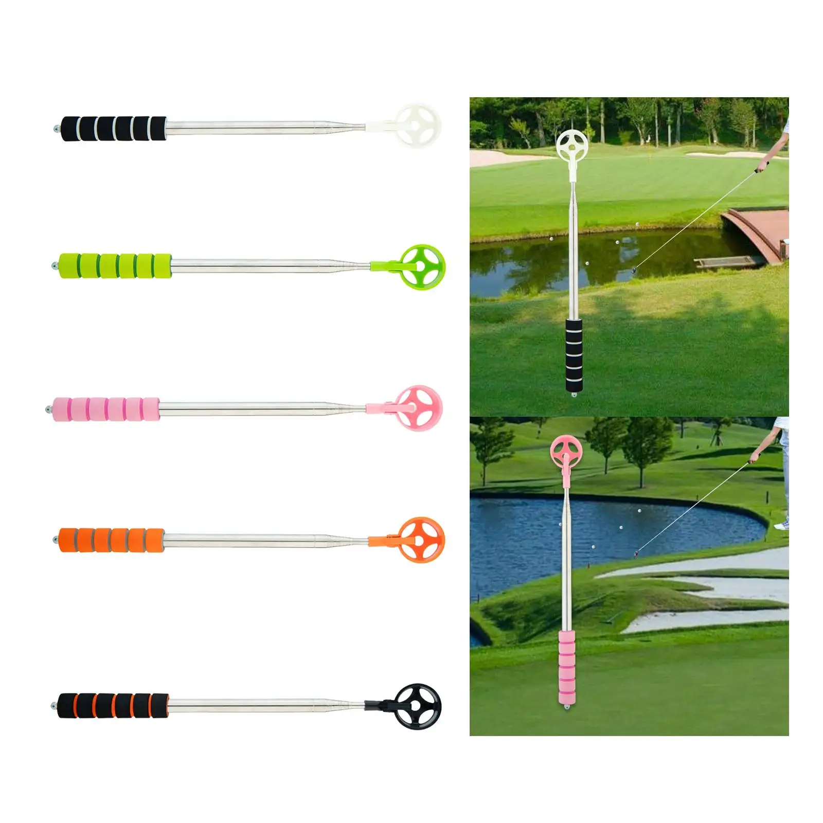 Golfball-Retriever-Trainingsgerät, ausziehbarer, rutschfester Ballpflücker