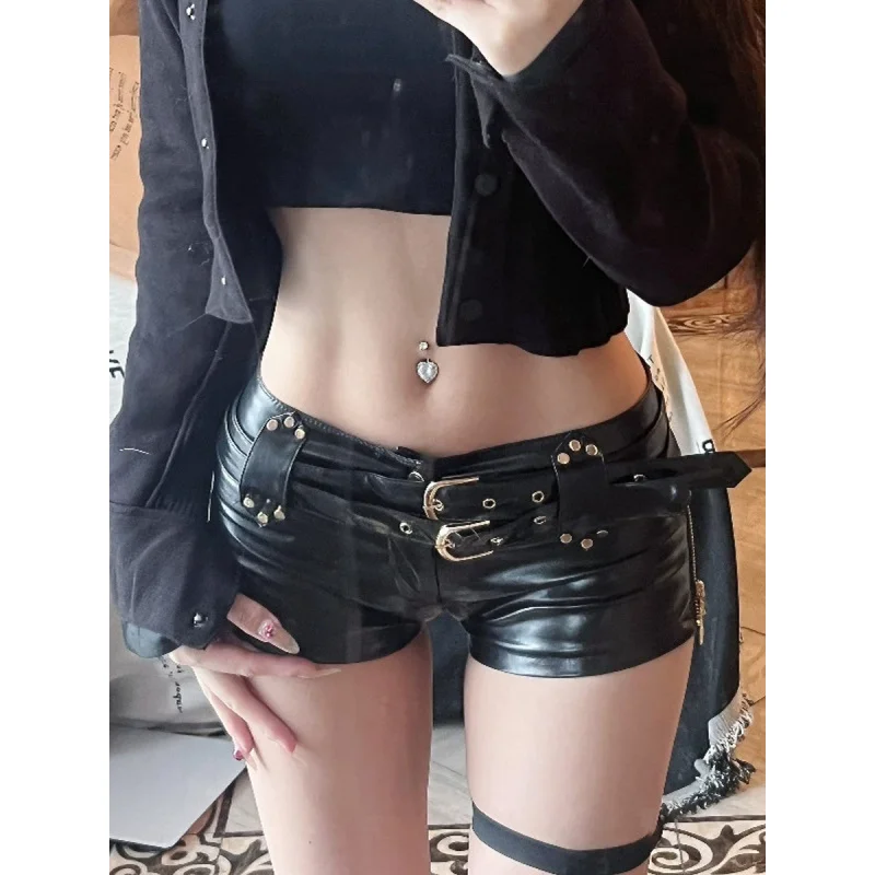 

Интернет-знаменитости Wear and Match Blogger Hot Girly2kВинтажные облегающие женские кожаные шорты с низкой талией для ночного клуба из искусственной кожи