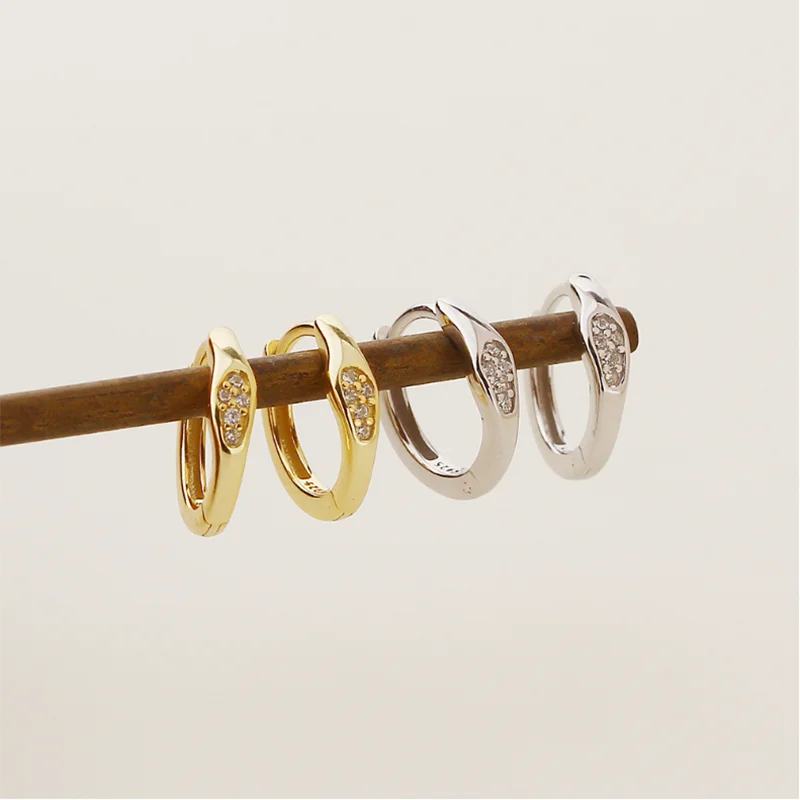 WANTME 925 فضة فريد هندسي غير النظامية هوجيز هوب أقراط للنساء العصرية الفرنسية غرامة حفلة الأذن الحلقات مجوهرات #4