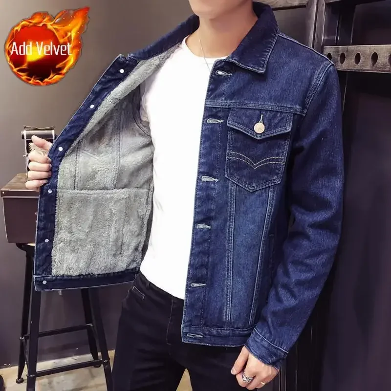 shangkaka Herren Jeansmantel Schwarz 3