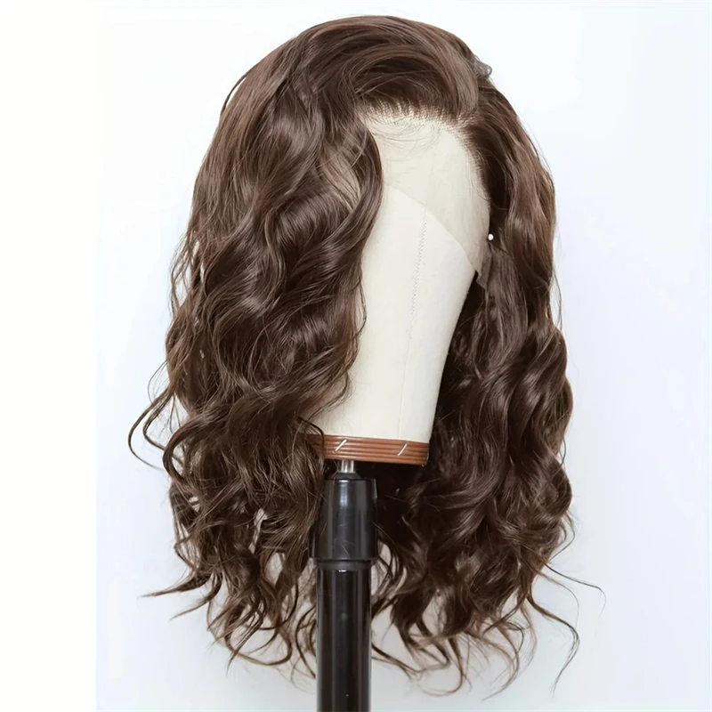 Wig rambut manusia Frontal renda tanpa lem 13x4 180% kepadatan Shoart coklat Highlights HD transparan renda Wig dijual untuk wanita