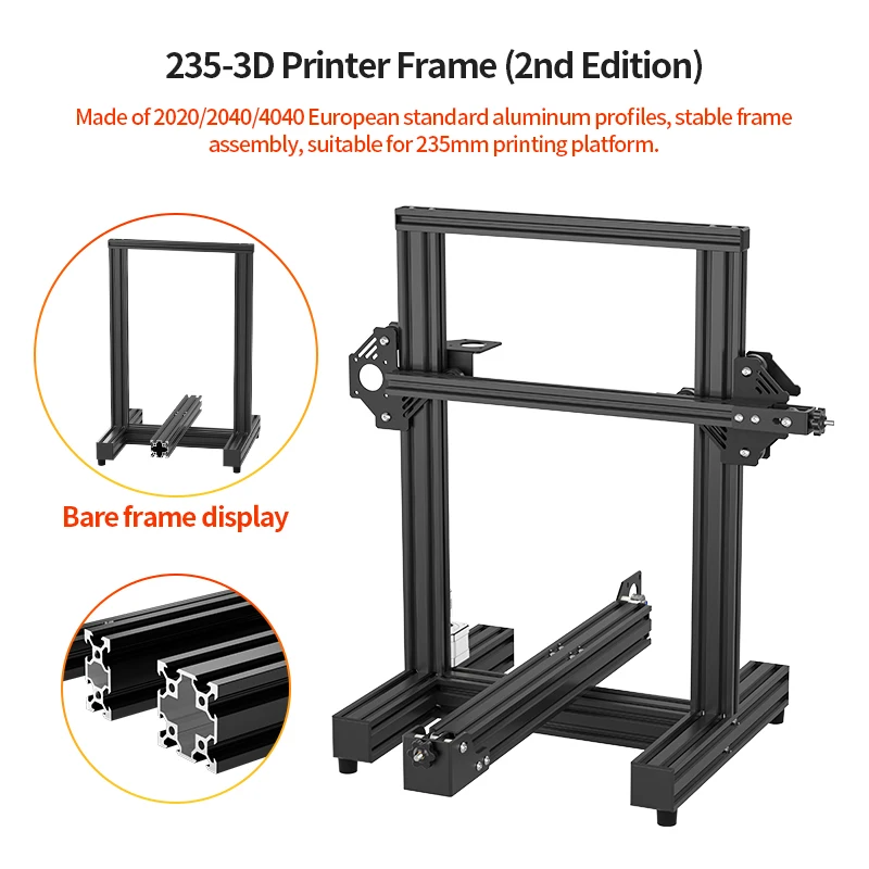 

DIY 3D Printer Frame Ender3 Structure Kit Suitable For 235mm HotBed Aluminum Profile 2040 4040 For DIY Prusa I3 3D Printer Parts