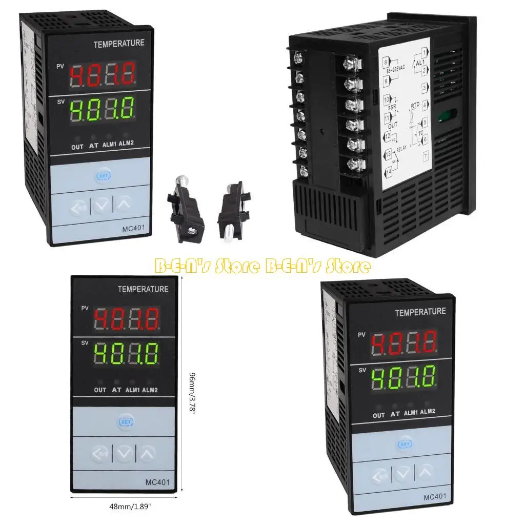 

Y1AD SSR Output PID Thermostat Temperature Controller ℃/℉ Fit for Universal Thermocouple Pt100 RTD Waterproof MC401