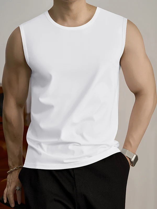 

50s Modal Cotton Men's Svel Vest Fitn Breathable Base Layer Sweatirt Stand Fit Youth ular Daily Wear