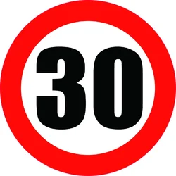 New Design Speed Limit Sign 30KM Decal Waterproof Cover Scratch Stickers Car and Motorcycle Decorative Parts PVC,13cm