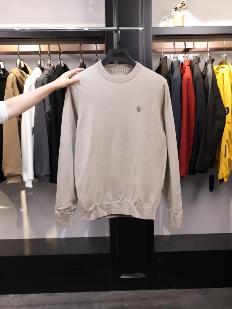 

Мужской свитер Homesi, круглый вырез, вязаный, с вышивкой, приталенный, из смесовой шерсти, длинный рукав, повседневный, из полиэстера, нейлона, акрила