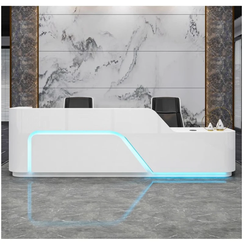 

Modern Office Lobby Reception Desk Luxury Hotel Front Counter Beauty Salon Clinic Corporate Recepcja Business Bank Furniture
