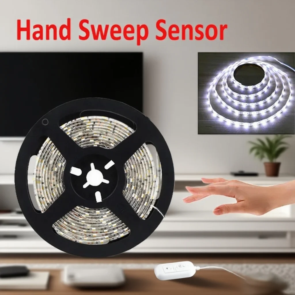 Bedroom Kitchen Wardrobe Decor 5V USB TapeSmart LED Dressing Strip Light PIR Motion Sensor Hand Scan Makeup Vanity Lights