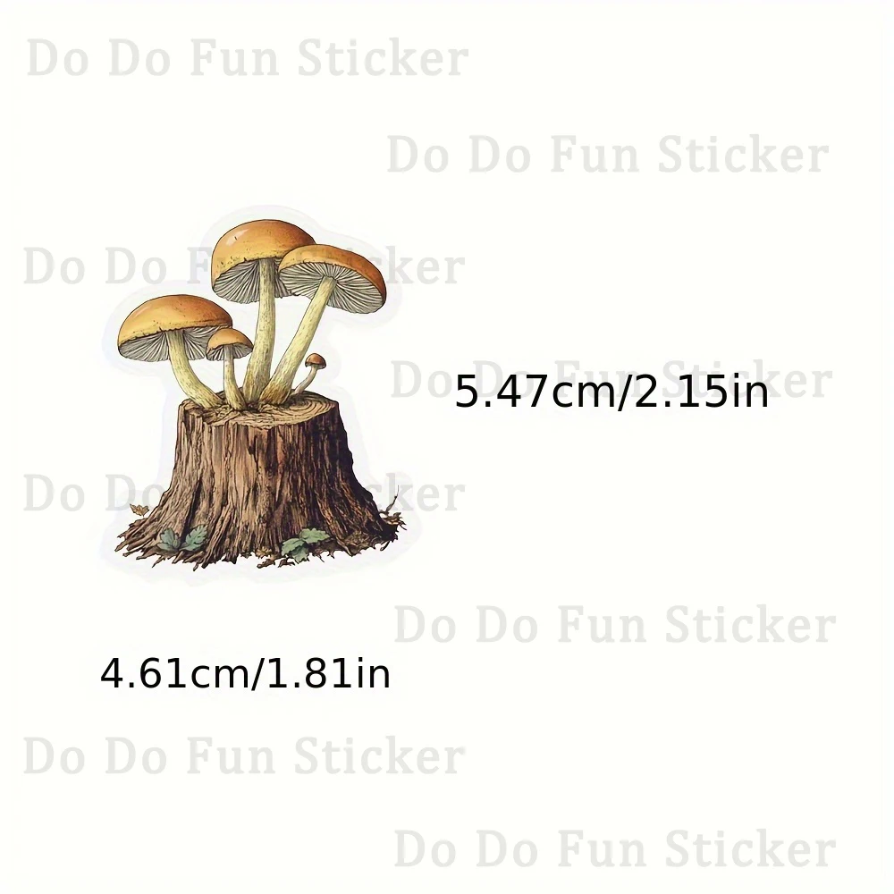50 قطعة الإبداعية الرجعية ناضجة الموسم غابة صغيرة الفطر ملصق مقاوم للماء PET شفافة فراشة القط شخصية هدية Stic #3