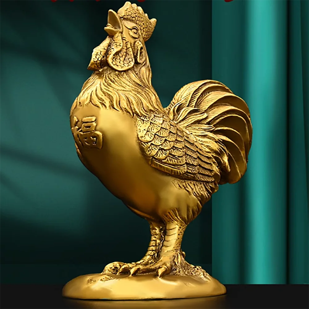 

Pure copper zodiac auspicious character chicken home decoration gift ornaments for living room