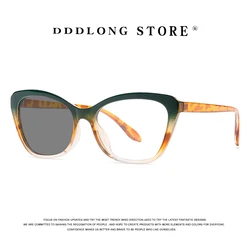 DDDLONG Photochromic Eyeglasses Women Anti Radiation Glasses Male Change Color Sun Glasses  Cat Eye Anti Blue Light Eyewear D440