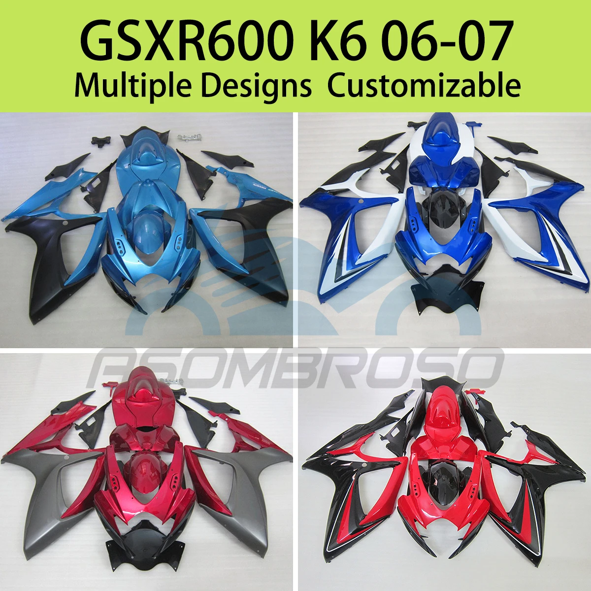 

Fairings for SUZUKI GSXR600 GSXR750 06 07 Motorcycle Modification Injection Fairing Kit GSXR 600 750 2006 2007