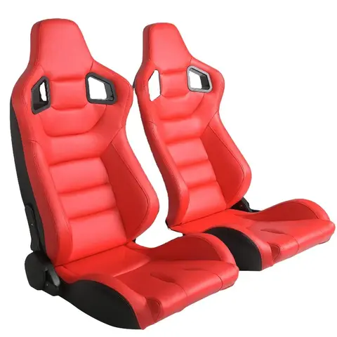 High Quality PVC Leather Carbon Appearance Sports Tan Bucket Car Seats