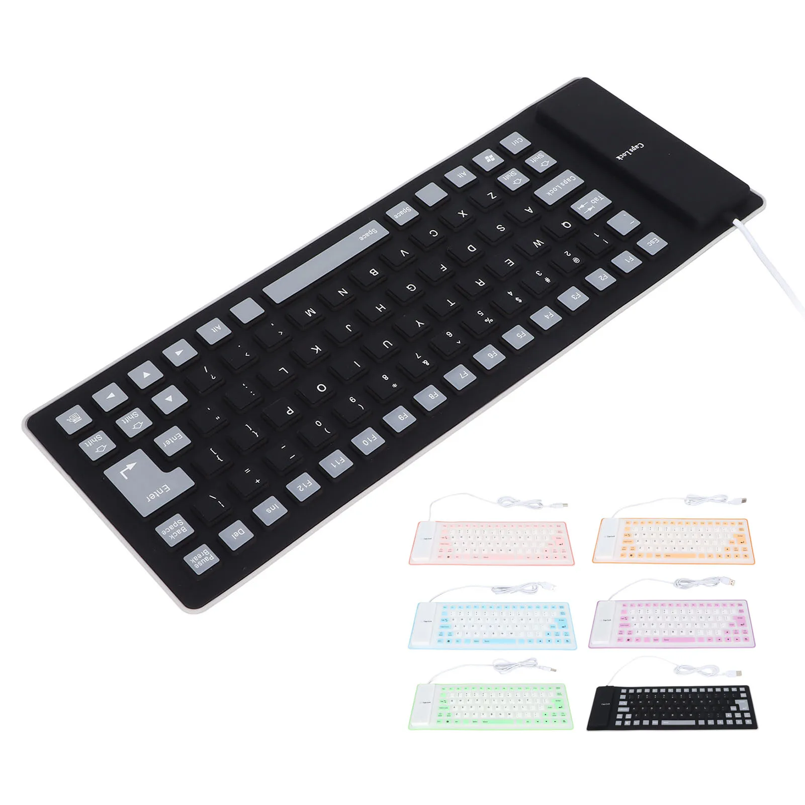 Silicone Keyboard Fully Sealed Design Various Colors 85 Keys Silicone Keyboard Soft Comfortable Mute Button for PC Notebook