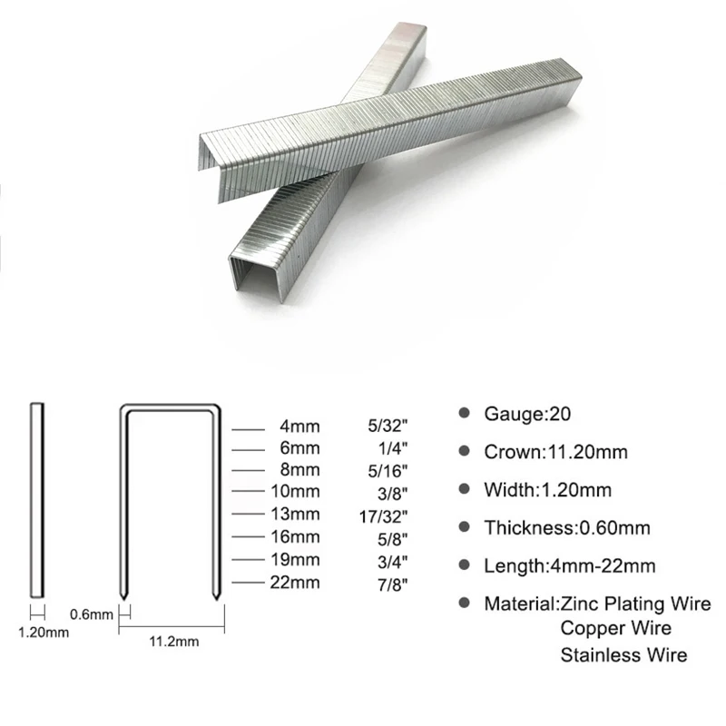 Staples 4-22mm 1022J Air Gun  U-shaped Steel Nails DIY Supply Woodworking Furniture Home Upholstery U Type Staples Fasteners