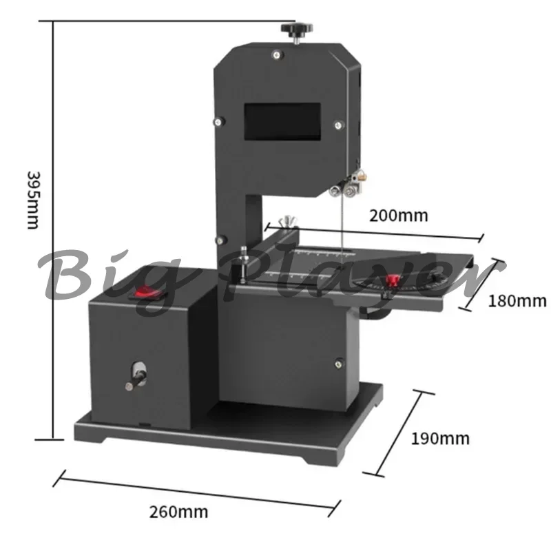 800 W Electric Desktop Woodworking Band Saw Machine Small Multifunction Curve Cutting Tool With 1 Linear Saw Strip 1750RPM 70 MM
