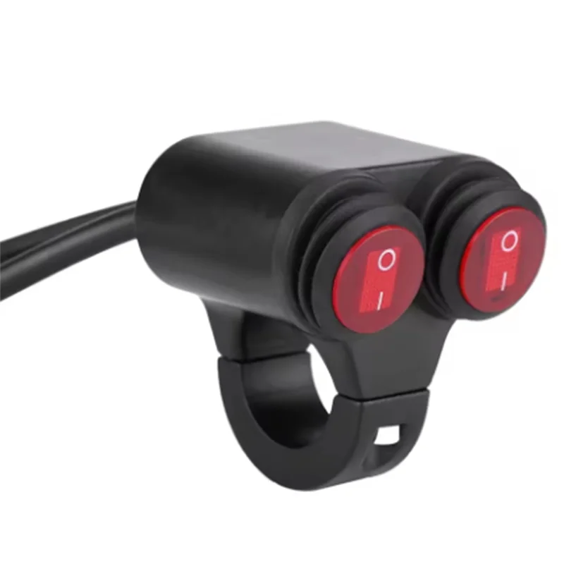Reliable-22Mm Universal Motorcycle Handlebar Headlight Brake Fog Lights Horn Dual Control Button Switch
