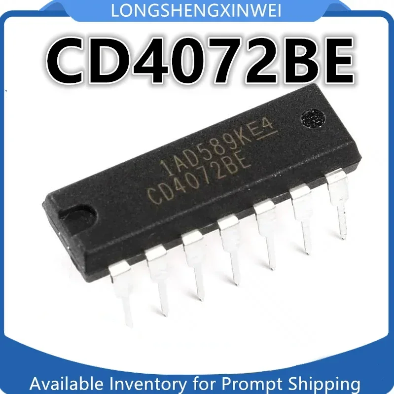 1PCS CD4072BE New Original Direct Insert DIP-14 CD4072 Dual 4-way Input or Door Integrated IC