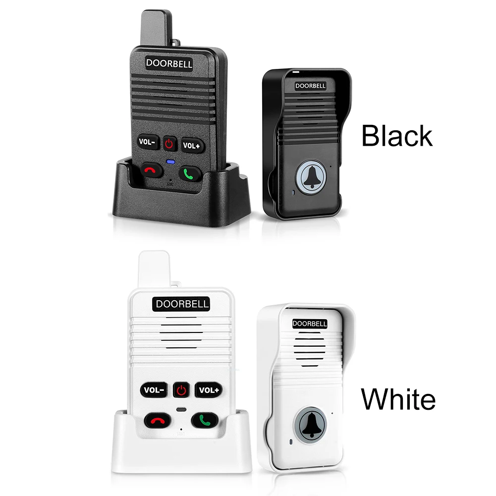 

Wireless Voice Duplex Intercom Doorbell with Rechargeable Battery Apartment Room Intercom Duplex Door Bell for Factory Office